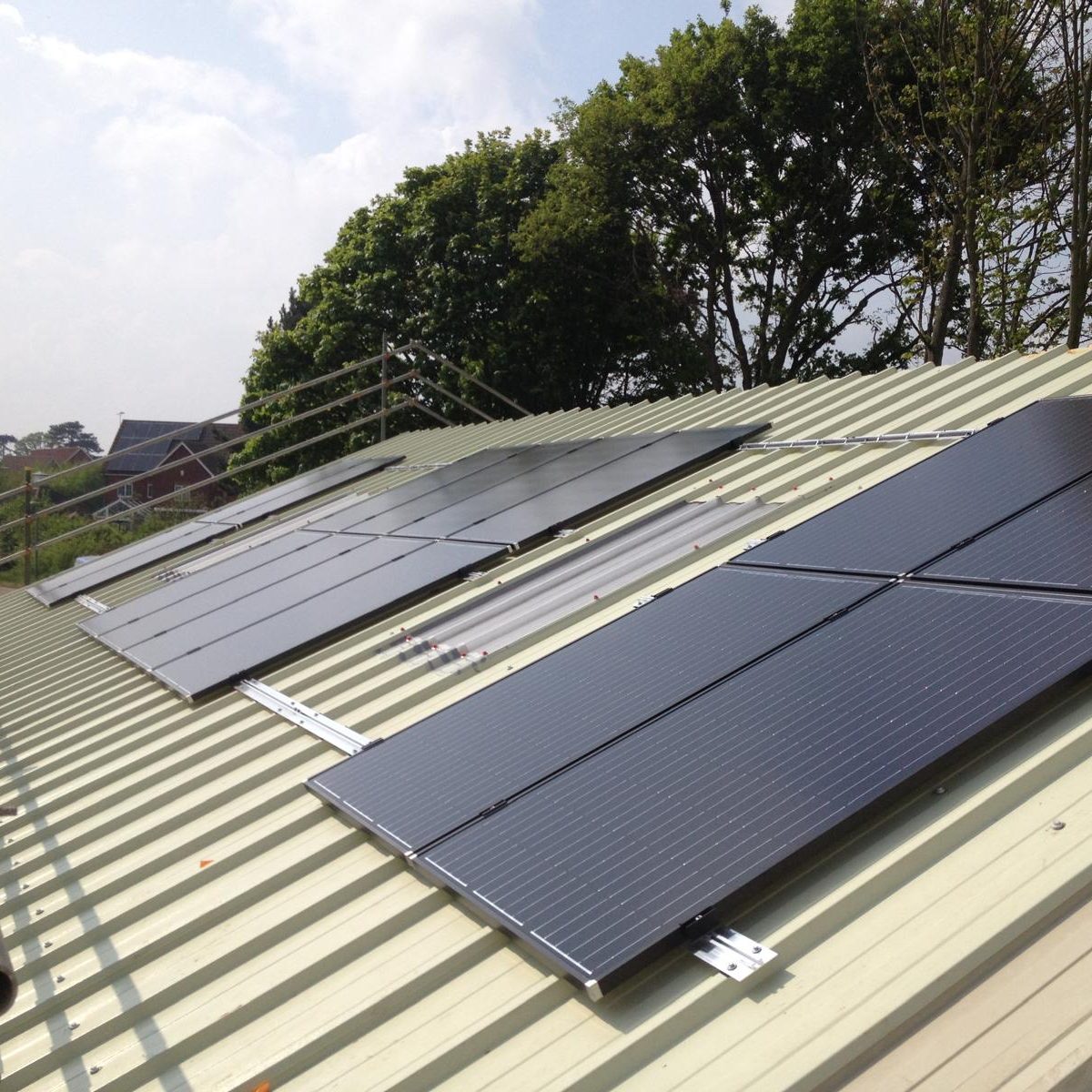 solar panels on farm in suffolk