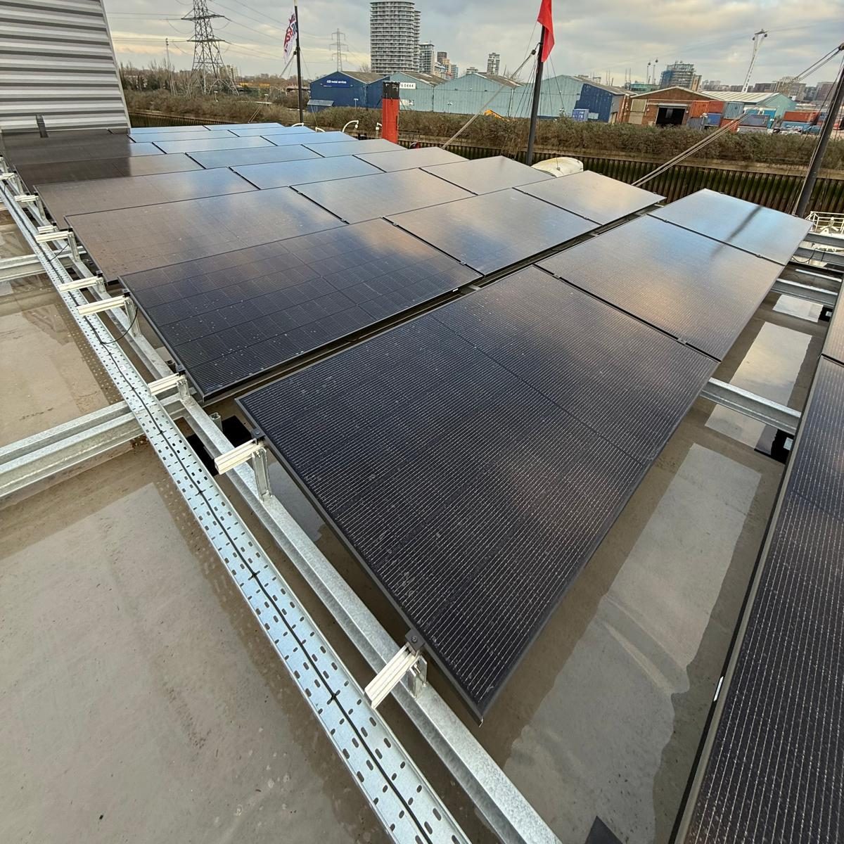 Flat roof solar PV system in suffolk