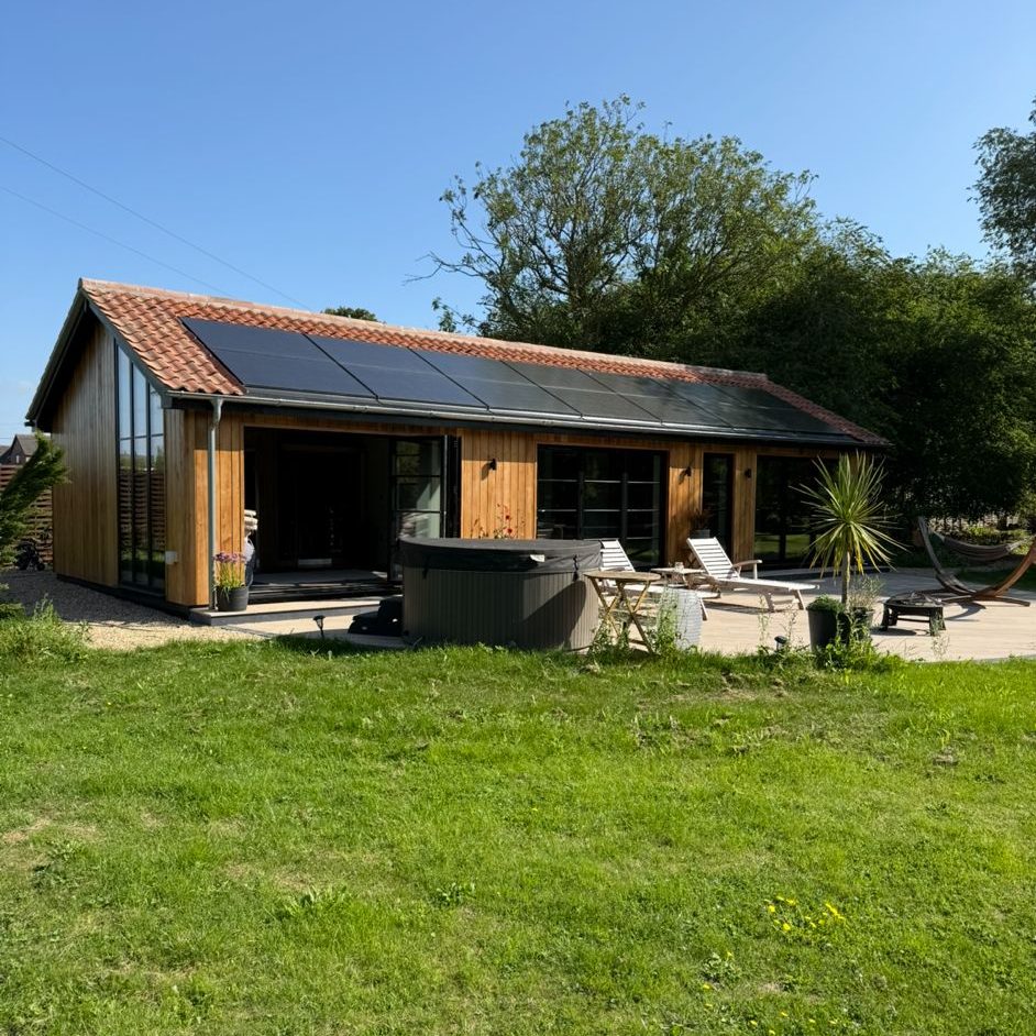 solar panels on house roof in suffolk